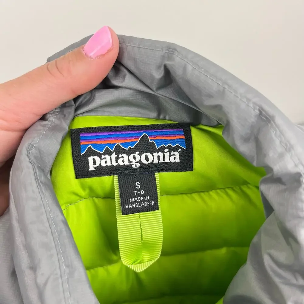 Patagonia Boys' Down Sweater Vest Feather Grey S 7-8